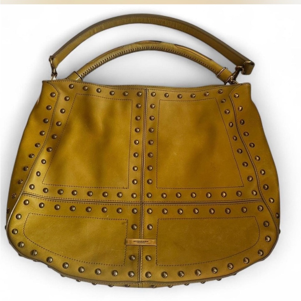 Burberry Yellow Gold Studded Hobo Bag